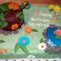 Tinkerbell Cake W/tinkerbell's House I made this cake for my granddaughter Savanna's 3rd birthday party (03-28). This was my first time working with gum paste. White cake...