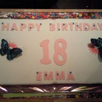 18Th Birthday Cake OMG what a challenge. This cake was a 29" by 18" sponge cake filled with jam and cream. Customer asked for a plain white cake but...