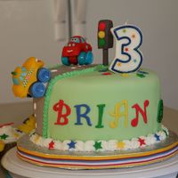 Cars This is the third cake I've ever made. The mother brought the 2 toy cars and asked me to put them on the cake, but she left the rest...