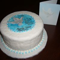 Memorial / Funeral This cake was made for a small reception after a Memorial Service. The decoration on top of the cake matched the dove cards that the family...