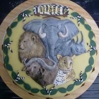The Big Five!!! The Big five of Africa,puzzeled and painted with foodcolours to get the natural look of the animals,and it looks great,this Big Five...