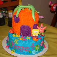 Spongebob/pineapple House Cake Spongebob cake picked out by my 4 year old. Ocean cake with his Pineapple house on top.