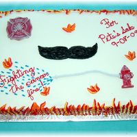 Firefighters' Fund Raiser For Cancer A 12 x 18 white cake, 2 layers, with a lemon buttercream filling. The maltese cross and firehydrant are candy melts, highlighted with...