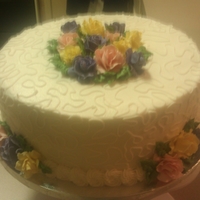 Office Retirement This was a tea room theme cake for a retirement party.Flowers are gumpaste