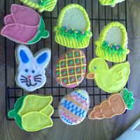 Easter Cookies Sugar cookies with a crusting buttercream.