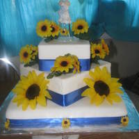Sunflower Wedding Cake This was done for my g/f's wedding her theme was sunflowers