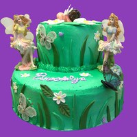 Fairy Baby Shower Cake Baby fairy with fairies and grass