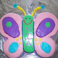 Butterfly This is the first cake I ever made. I made the template out of cardboard and cut it out of a 11X16 Layer Cake. Covered in Fondant, it was a...