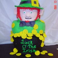 Pot O' Gold Leprachaun in a pot of gold.