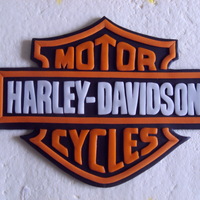 Harley-Davidson Cake Sheet cake...not great with my piping skills but i was VERY happy with the Harley logo!!