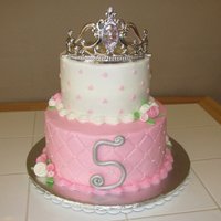 Pink Princess Birthday Ckae My step-daughters cake. I was told to make a pink & white princess cake with a tiara on top. I think it turned out cute. 6" &...