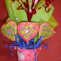 Valentine's Day Cookie Bouquet (Testing) No Fail Sugar Cookies with Antonia74 Royal Icing. Testing for Valentine's Day Cookie Bouquet Sale. My 1st!!! Testing colors in purple...