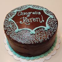 Karen's Graduation Cake One of my first cake decorating efforts since Wilton I, and first attempt at cornellis. It was a 4 layer, 10 inch cake : yellow cake, choc...