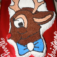 Old School Rudolph I made this for a Christmas party tonight. I had never tried the pan before and baked and decorated it in 3 hours. I am getting pretty good...