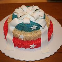 4Th Of July Rice Krispy Cake This cake is made from rice krispies with fondant bow