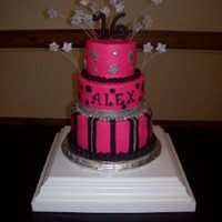 16Th Birthday Cake I did this last year for my daughter's 16th birthday. I think I liked it better before I put the stars on. She loved it though....
