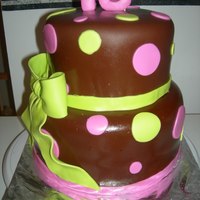 Pink And Lime Green Polka Dot 