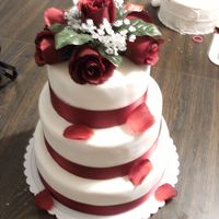 53Rd Anniversary Cake Butter Cake with buttercream icing, covered in white fondant, flowers are non edible