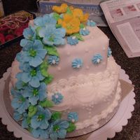 Class 3 Finale Cake My first tiered cake. This was my finale ckae for wilton class 3