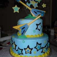 Rockstar Baby Shower Cake Made for a rockstar themed baby shower. Still having trouble with fondanting my cakes (but it is only my 2nd fondant cake). Im pretty...