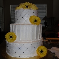 Wedding Cake 2 All buttercream. vanilla with raspberry filling. My second wedding cake. Had a complete cake disaster on the drive to the venue. Lost my...