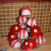 Baseballs And Baseball Caps My sister was having her wedding reception at the major league baseball park, so we had a baseball themed bridal shower. The cupcakes are...