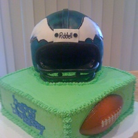 Philadelphia Eagles This was my first attempt at a hand-carved helmet cake.