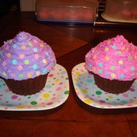 Giant Cupcakes! Giant cupcakes for two one-year-old's birthday party.