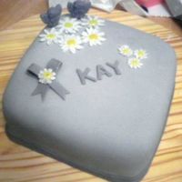 Angels In The Garden Birthday cake made for one of my favorite co-workers...8 inch square, covered in fondant with fondant accents and gumpaste daisies. The...