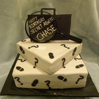 Secret Agent Birthday Cake Hard theme to work with but I figured it out. This was my first customer who didnt want filling! I was shocked haha. Fondant/gumpaste...