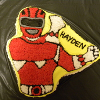 Red Power Ranger Cake This was my first character cake. Im not a millions of stars kind of decorator! I thought it was going to look awful but didnt turn out too...