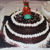 Scooby Doo Birthday Cake Decorated with mini marshmellows.
