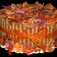Fall Leaves Chocolate cake with caramel and pecan filing