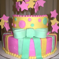 Maddi's 1St Birthday This was made for a little girl's first birthday. Bottom tier is french vanilla cake, top is chocolate. Covered in buttercream....