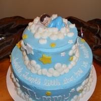 Twinkle Twinkle Welcome to the world Jimmy! This is modeled after a cake I had found on CC, but I turned it into 2 tiers. The baby on top is just a...