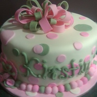 Happy Birthday, Delta Zeta! Birthday cake for the sister of a co-worker. She was turning 19 and is a Delta Zeta. All accents are fondant or 50/50 fondant/gumpaste...