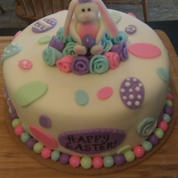 Bunnies And Flowers Carrot cake with cream cheese filling. All accents fondant.