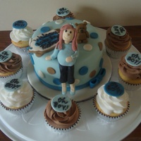 Shades Of Blue I made this 6" cake and cupcakes (50 of them!) for a friend who was taking them to a baby shower for someone she works with. The cake...