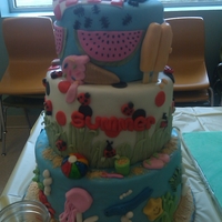 Summa, Summa, Summatime! I made this cake for a local cake competition last weekend. I actually took 2nd : ) All accents are fondant. I really had a lot of fun...