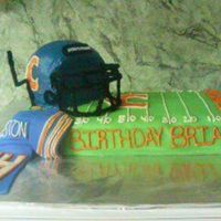Go Chicago Bears! This cake was for a friend mines husband. It was his birthday and he loves the Chicago Bears. I think it turned out cute and our friends...