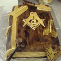 Master Mason Working Tools Cake i made this for my husbands lodge. it was a master mason working toold cake. i did the masonic book(aged) and the working tools were out of...