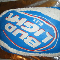 Bud Light Cake Wasnt too happy with it, but it was a rush job. He loved it and thats what counts.