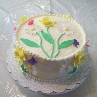 I'm Ready For Spring Lemon Cake with Lemon IMBC. Cake with fondant accents. Flowers are gumpaste. TFL!!