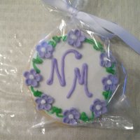 Monogram Cookies Lemon Sugar cookies with Lemon RI. Fondant violets. TFL!!