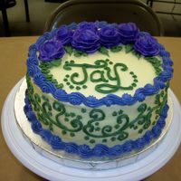 First Time Roses.... These roses were purple, but look blue in the pictures. I tried my hand at the scrolls, and am actually getting better at them. Jay is my...