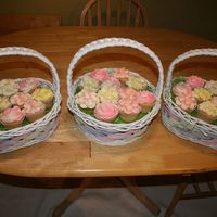 Birthday Flower Cupcakes White cake with serious_cakes recipe for buttercream icing. The cupcakes turned out great. My friend was very happy.