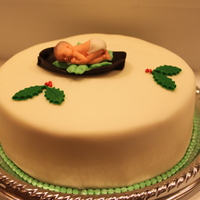 Christmas Cake Red Velvet cake (Rose Beranbaum's) with white chocolate cream cheese filling and vanilla buttercream icing, covered in fondant with...