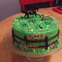 Horse Cake Niece requested horses on her birthday cake. So I made her a pasture.
