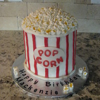 Popcorn Bucket This cake was so fun to make. The "popcorn" is made from mini-marshmallows. I used several cakes on here for inspiration!
