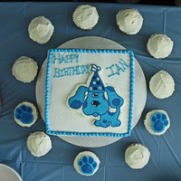 Blue's Clues Birthday Cake Cake I made for my son's 2nd birthday. Family recipe chocolate cake, buttercream and FBCT. First time doing a FBCT - still need to...